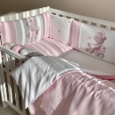 Set lenjerie Patut BebeCopii 8 piese Teddy Kids Toys Roz (3)